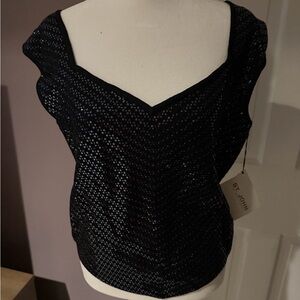 St. John Midnight Sequin Top